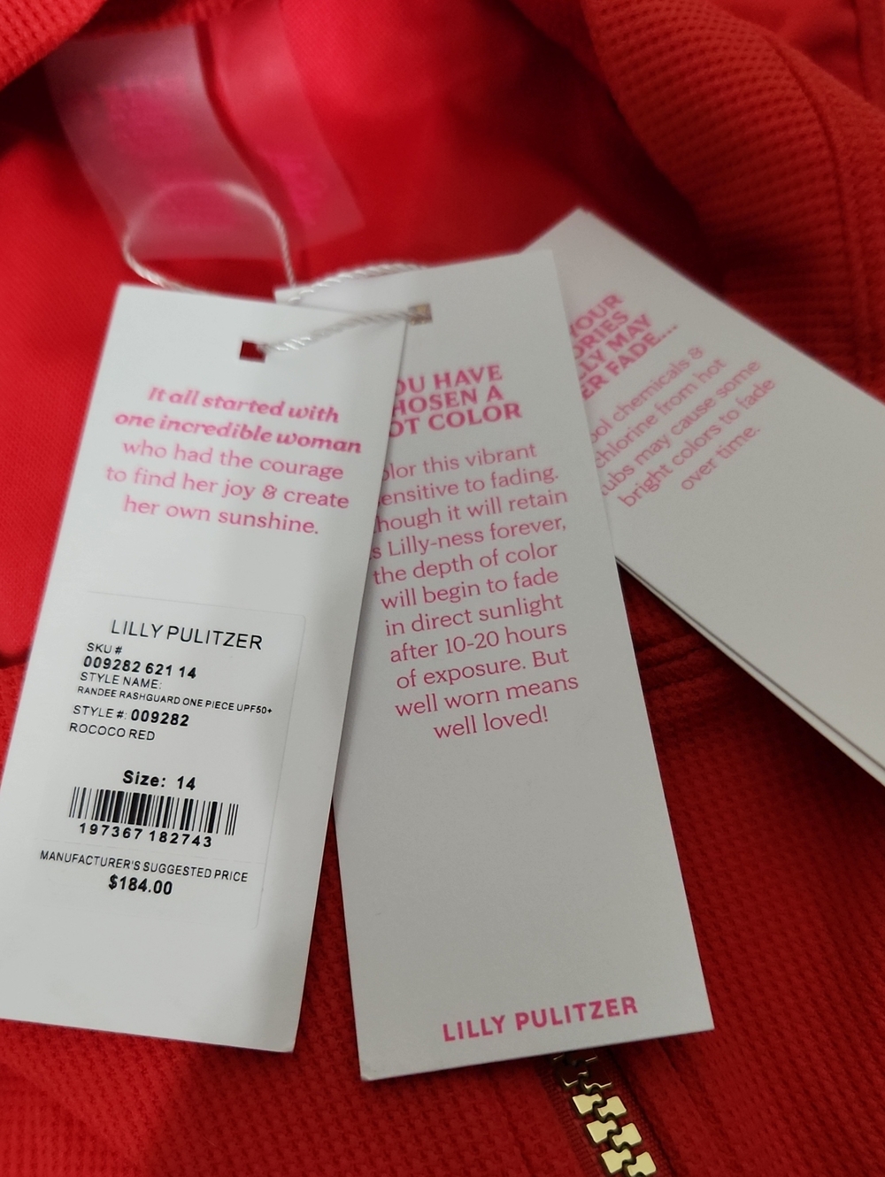 NWT Lilly Pulitzer Randee Rashguard One Piece UPF50+. Sizes 12, 14 - Picture 11 of 12